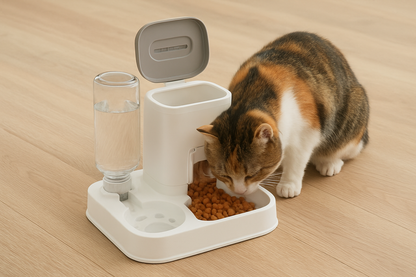 2 in 1 Katzen Futterautomat - Ohne Strom